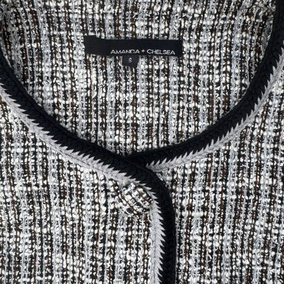 NWOT Amanda & Chelsea Black and White Tweed Jacket Size Small - Picture 4 of 6